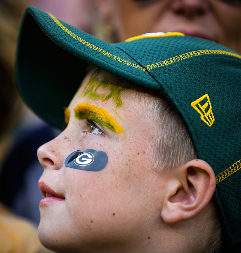 A young Green Bay Packers fan.